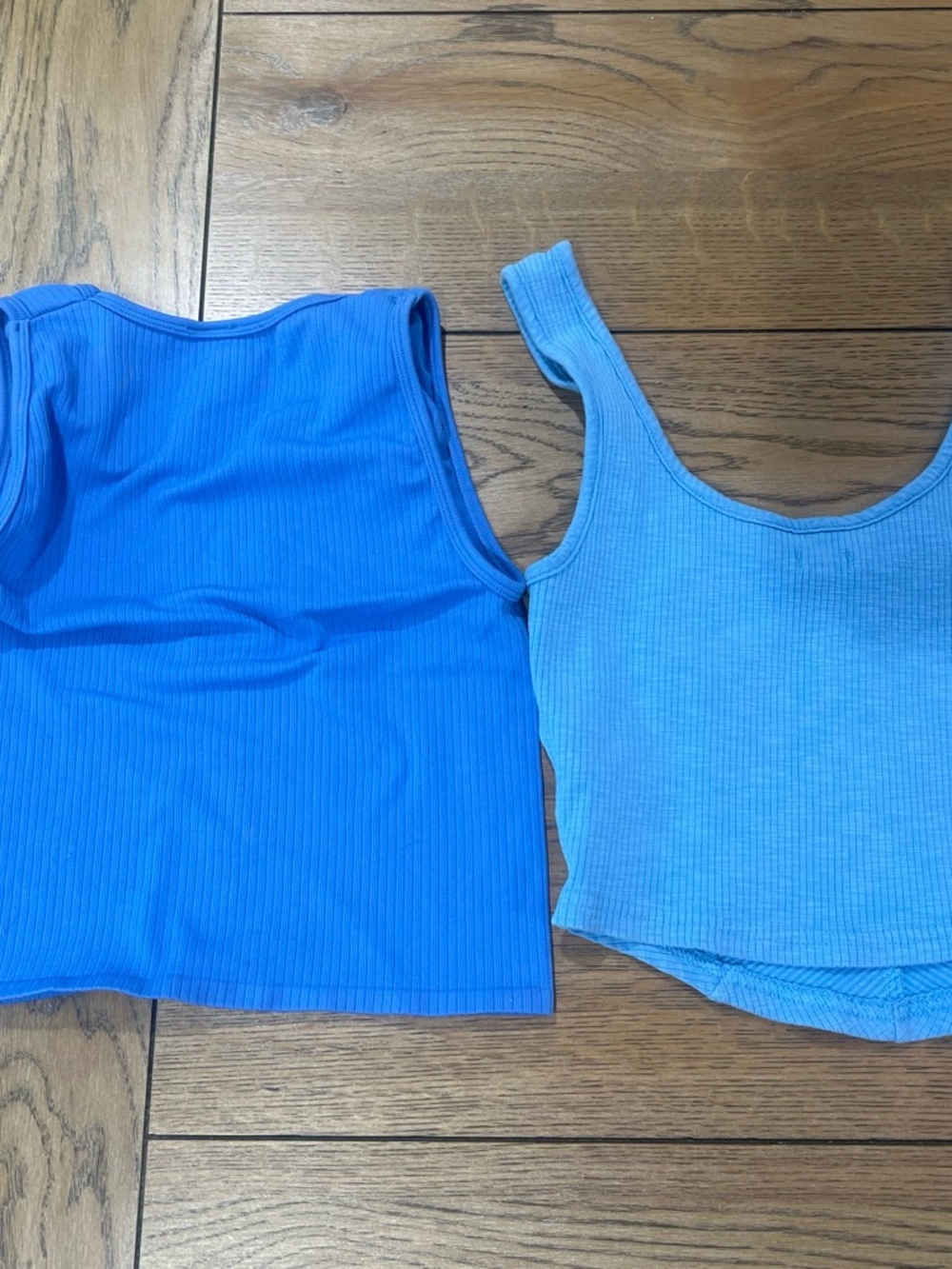 ' Blue Ribbed & Textured Tank Top Set - 2-Pack - Picture 2 of 2